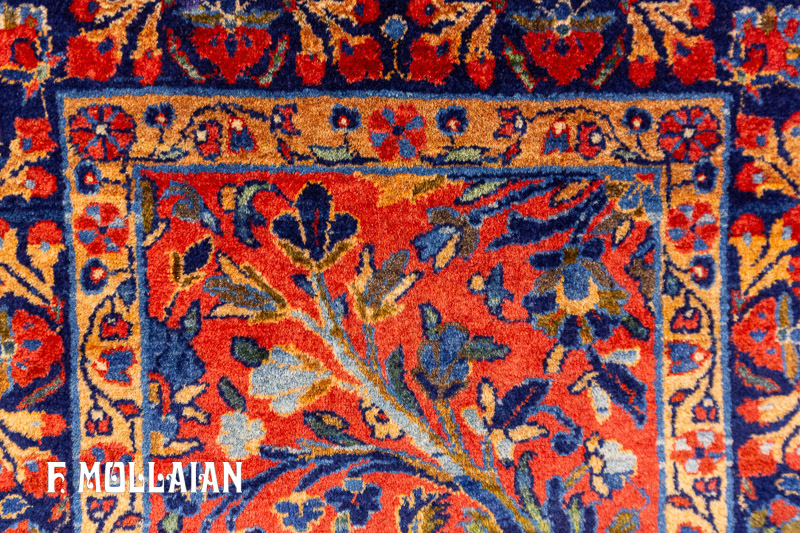 فرش دستباف کوچک آنتیک ایرانی کاشان منچستر کد:۱۸۰۱۲۸۳۲